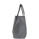 Goyard Goyardine Canvas Grey Hand Painted Stripes Saint Louis PM Tote Palladium Hardware