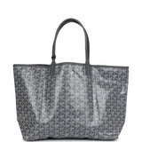 Goyard Goyardine Canvas Grey Hand Painted Stripes Saint Louis PM Tote Palladium Hardware