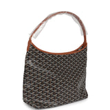 Goyard Goyardine Black and Brown Boheme PM Hobo Bag Palladium Hardware