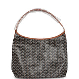 Goyard Goyardine Black and Brown Boheme PM Hobo Bag Palladium Hardware