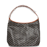 Goyard Goyardine Black and Brown Boheme PM Hobo Bag Palladium Hardware