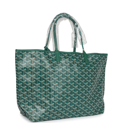 Goyard Goyardine Green St. Louis PM Tote Bag Palladium Hardware
