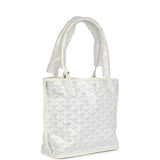 Goyard Goyardine Anjou White Mini Bag Palladium Hardware