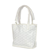 Goyard Goyardine Anjou White Mini Bag Palladium Hardware