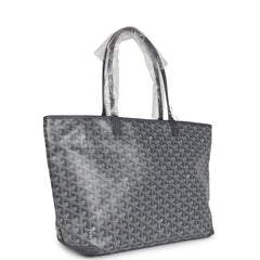 Goyard Artois Tote MM Grey Goyardine Canvas & Chevroches Calfskin Palladium Hardware