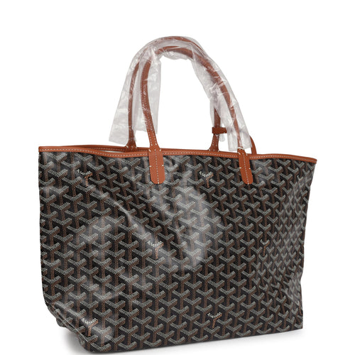 Goyard Goyardine Black and Brown St. Louis PM Tote Bag Palladium Hardware