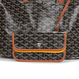 Goyard Goyardine Black and Brown St. Louis PM Tote Bag Palladium Hardware