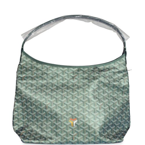 Goyard Goyardine Pearly Green Boheme PM Hobo Bag Palladium Hardware