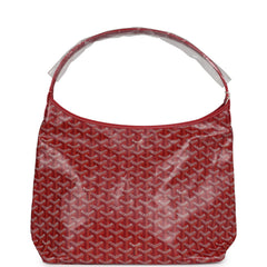 Goyard Goyardine Red Boheme Hobo Bag Palladium Hardware