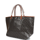 Goyard Goyardine Black and Brown St. Louis GM Tote Bag Palladium Hardware