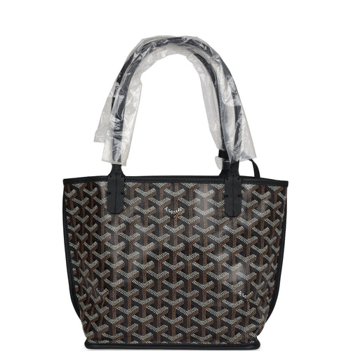Goyard Goyardine Anjou Black Mini Bag Palladium Hardware