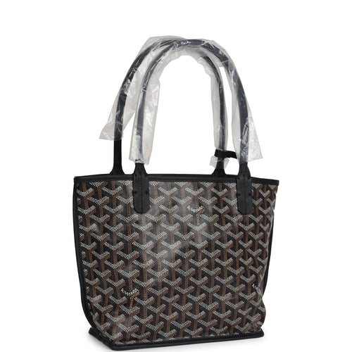 Goyard Goyardine Anjou Black Mini Bag Palladium Hardware