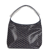 Goyard Goyardine Navy Blue Boheme PM Hobo Bag Palladium Hardware