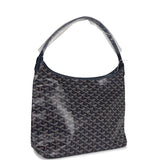 Goyard Goyardine Navy Blue Boheme PM Hobo Bag Palladium Hardware