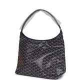 Goyard Goyardine Navy Blue Boheme PM Hobo Bag Palladium Hardware