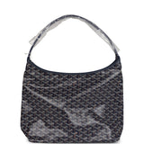 Goyard Goyardine Navy Blue Boheme PM Hobo Bag Palladium Hardware