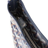 Goyard Goyardine Navy Blue Boheme PM Hobo Bag Palladium Hardware