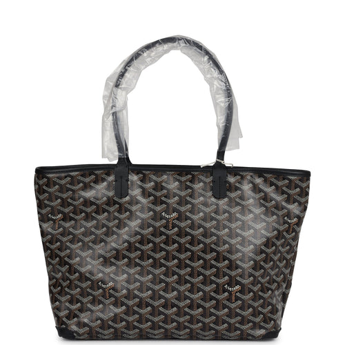 Goyard Goyardine Black Artois PM Tote Palladium Hardware