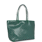 Goyard Goyardine Green Artois MM Tote Palladium Hardware