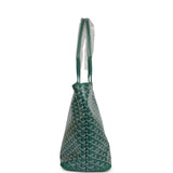 Goyard Goyardine Green Artois MM Tote Palladium Hardware