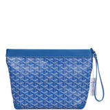 Goyard Goyardine Canvas Sky Blue Conti Pouch Palladium Hardware