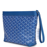 Goyard Goyardine Canvas Sky Blue Conti Pouch Palladium Hardware