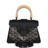 Goyard Saigon Souple Mini Bag Black Goyardine Canvas Palladium Hardware