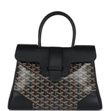 Goyard Saigon Tote Black Goyardine Canvas Palladium Hardware