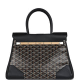 Goyard Saigon Tote Black Goyardine Canvas Palladium Hardware