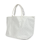 Goyard Goyardine Canvas White Saint Louis GM Tote Palladium Hardware