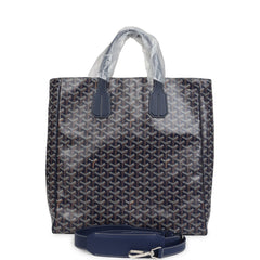 Goyard Goyardine Navy Blue Voltaire Tote Bag Palladium Hardware