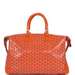 Goyard Goyardine Canvas Orange Boeing 45 Travel Bag Palladium Hardware