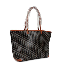Goyard Goyardine Black Artois MM Tote Bag Palladium Hardware