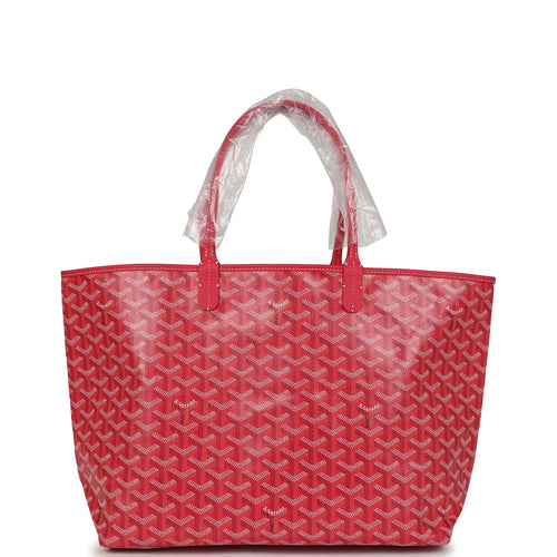 Goyard Goyardine Fuchsia Saint Louis PM Tote Bag Palladium Hardware