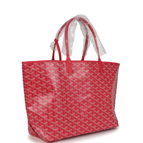 Goyard Goyardine Fuchsia Saint Louis PM Tote Bag Palladium Hardware
