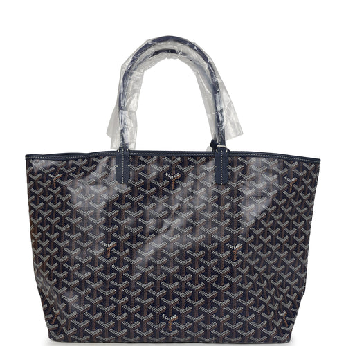 Goyard Goyardine Navy Blue Saint Louis PM Tote Bag Palladium Hardware