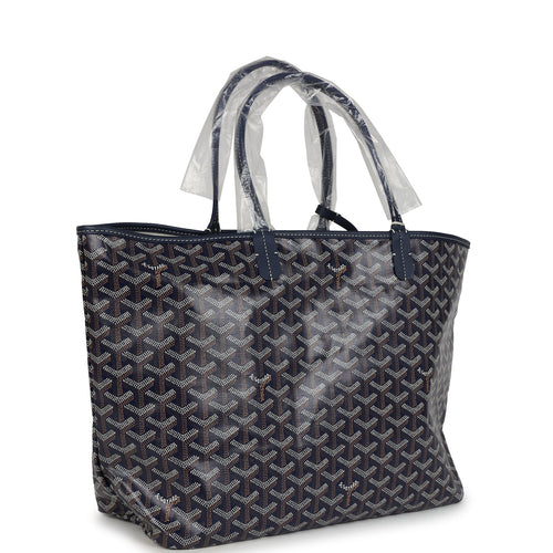 Goyard Goyardine Navy Blue Saint Louis PM Tote Bag Palladium Hardware