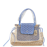 Goyard Goyardine Canvas Iris Aligre Bag Raffia Net Palladium Hardware - Thumbnail View 1