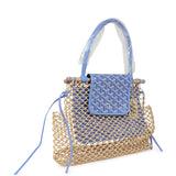 Goyard Goyardine Canvas Iris Aligre Bag Raffia Net Palladium Hardware - Thumbnail View 2