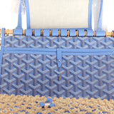 Goyard Goyardine Canvas Iris Aligre Bag Raffia Net Palladium Hardware - Thumbnail View 8