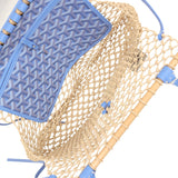 Goyard Goyardine Canvas Iris Aligre Bag Raffia Net Palladium Hardware - Thumbnail View 9