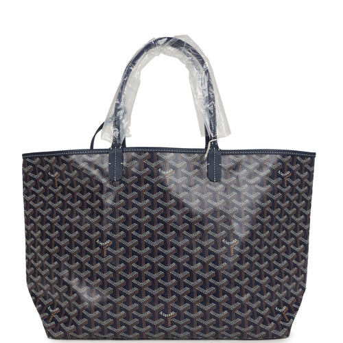 Goyard Goyardine Navy Blue Saint Louis PM Tote Bag Palladium Hardware