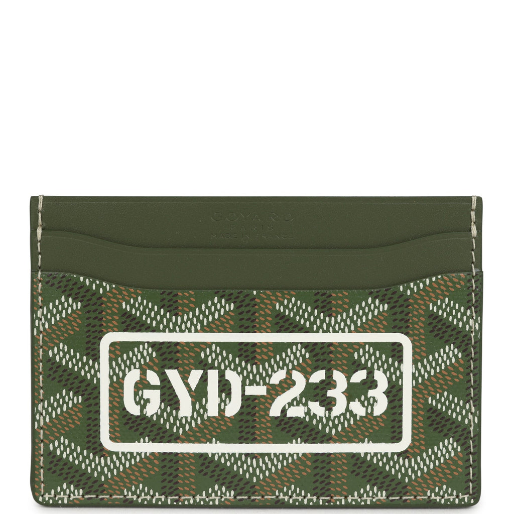 goyard card holder limited edition Goyard Goyardine Canvas Khaki Saint-Sulpice Card Wallet