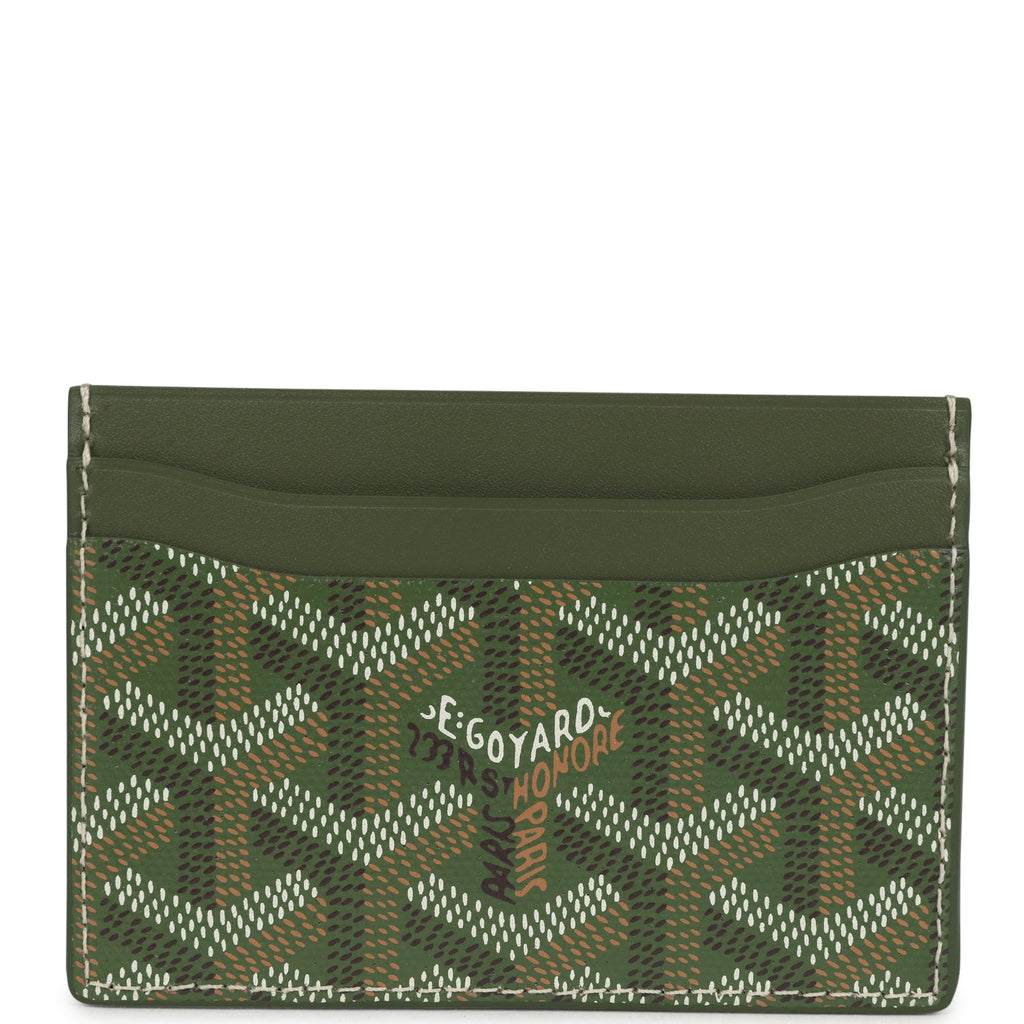 goyard card holder limited edition Goyard Goyardine Canvas Khaki Saint-Sulpice Card Wallet