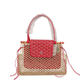 Goyard Goyardine Canvas Fuchsia Aligre Bag Raffia Net Palladium Hardware - Thumbnail View 1