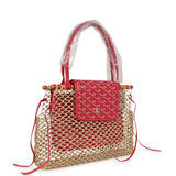 Goyard Goyardine Canvas Fuchsia Aligre Bag Raffia Net Palladium Hardware - Thumbnail View 2