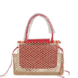 Goyard Goyardine Canvas Fuchsia Aligre Bag Raffia Net Palladium Hardware - Thumbnail View 5