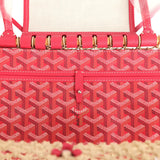 Goyard Goyardine Canvas Fuchsia Aligre Bag Raffia Net Palladium Hardware - Thumbnail View 9