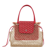 Goyard Goyardine Canvas Fuchsia Aligre Bag Raffia Net Palladium Hardware - Thumbnail View 1