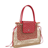 Goyard Goyardine Canvas Fuchsia Aligre Bag Raffia Net Palladium Hardware - Thumbnail View 2